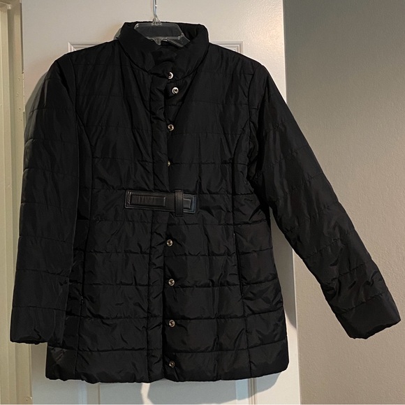 Moda international black puffer jacketed. Size M EUC - Picture 1 of 3